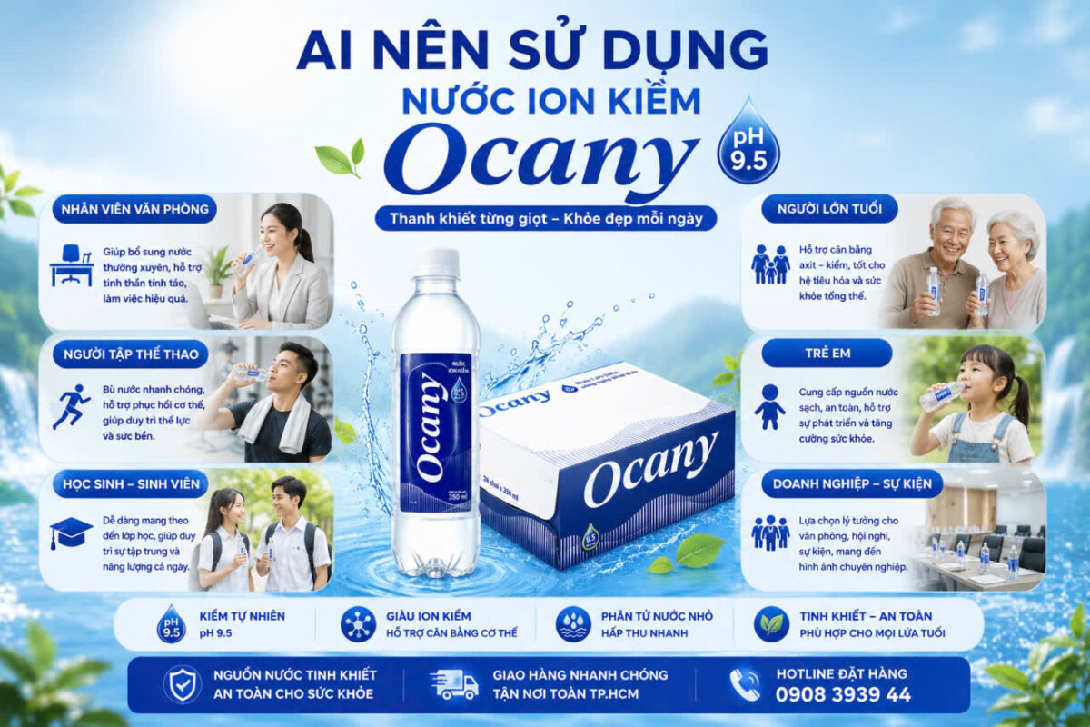dịch vụ giao nước uống tận nhà Nước Ocany cung cấp cho cơ thể nhiều vi khoáng thiết yếu như: K+, Ca2+, Mg2+, Zn2+,... tốt cho tim mạch & xương, tăng cường sức đề kháng và giúp cơ thể hoạt động tốt hàng ngày.