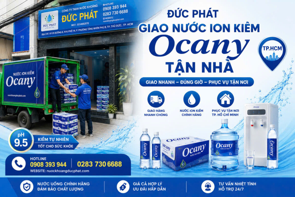 giao nước đóng chai tận nơi nhanh nhất Nước Khoáng Đức Phát - Chuyên cung cấp nước uống đóng bình & đóng chai